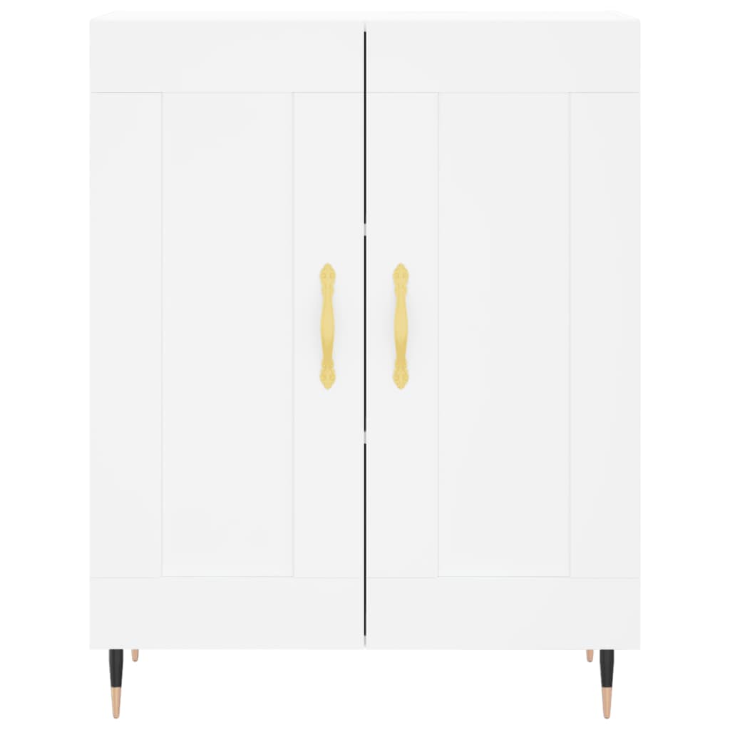 Sideboard 69.5X34X90 Cm Engineered Wood Old Wood Smoked Oak Black Oak White 69.5