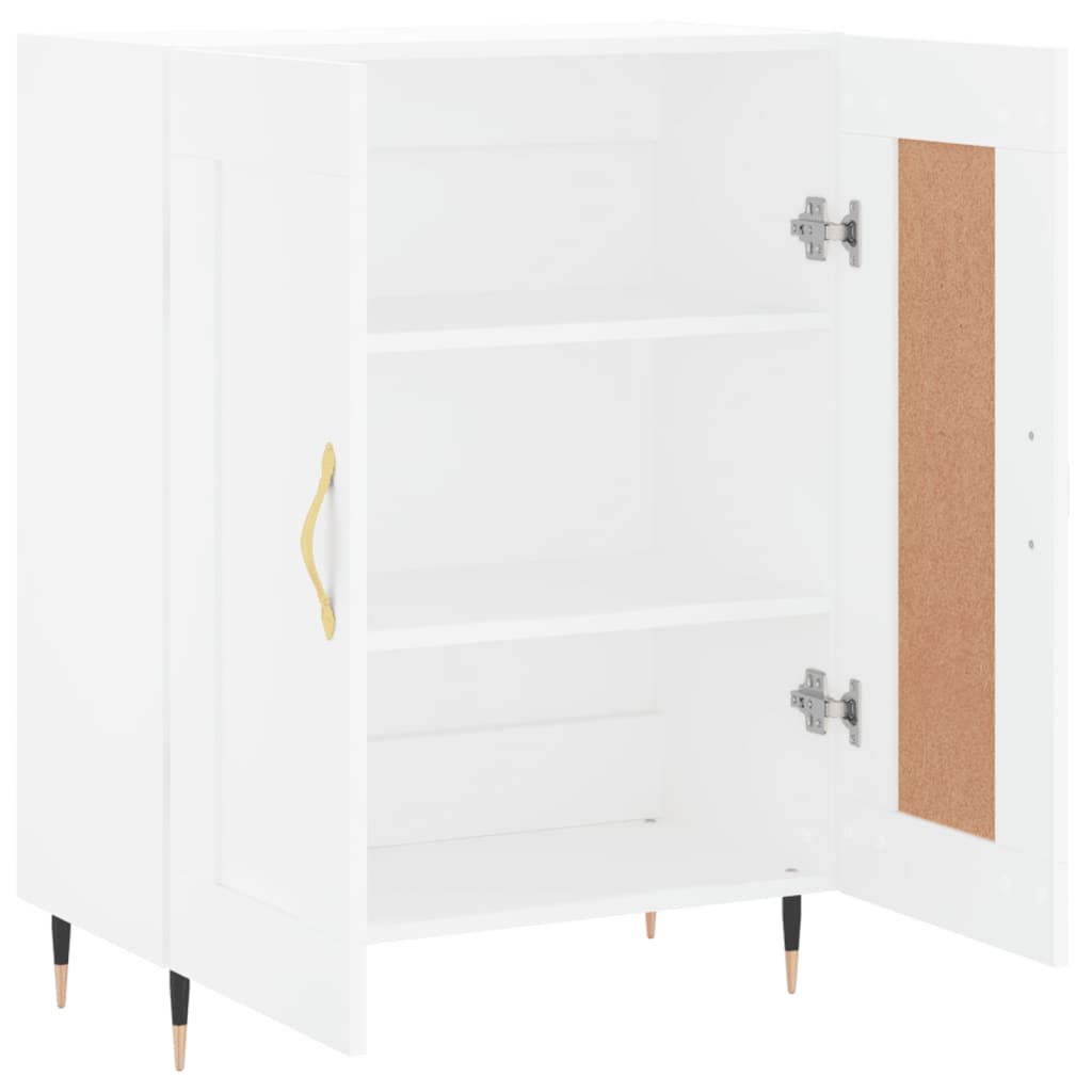 Sideboard 69.5X34X90 Cm Engineered Wood Old Wood Smoked Oak Black Oak White 69.5