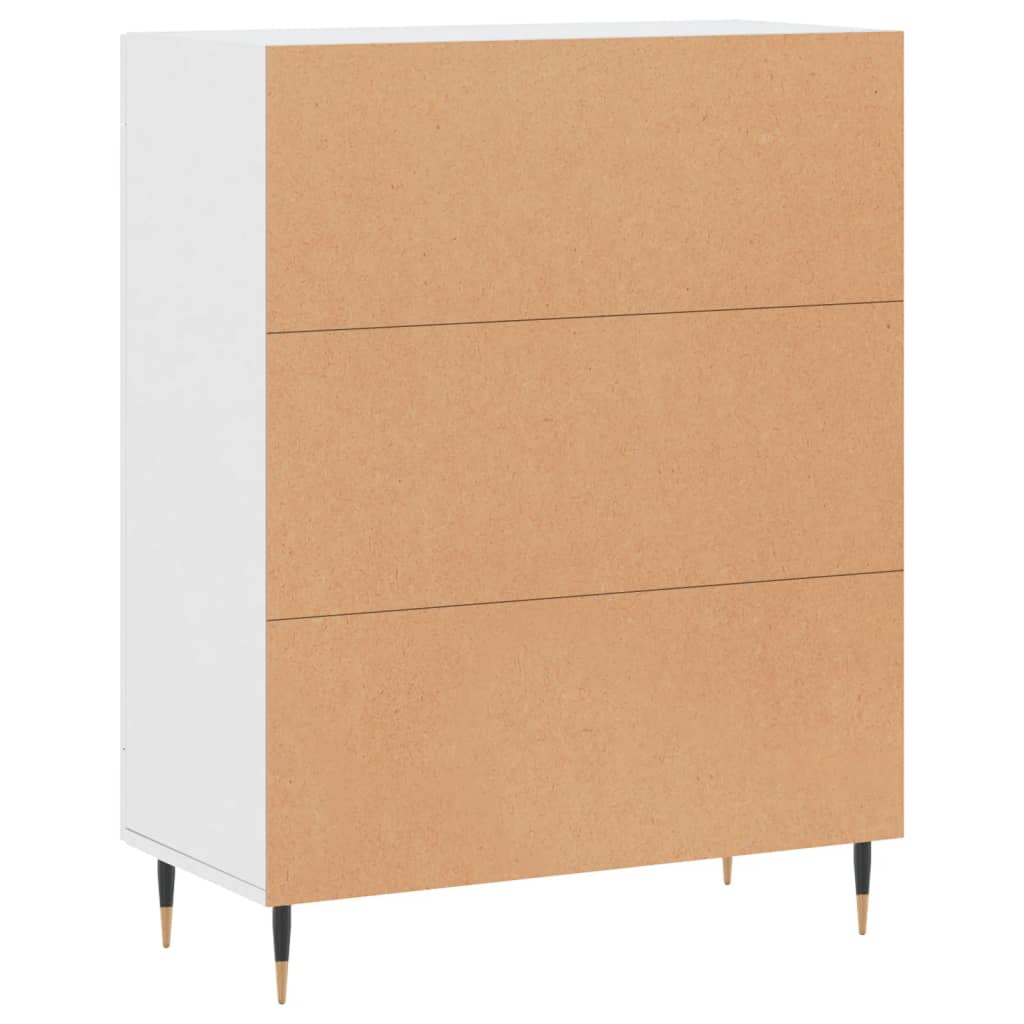 Sideboard 69.5X34X90 Cm Engineered Wood Old Wood Smoked Oak Black Oak White 69.5