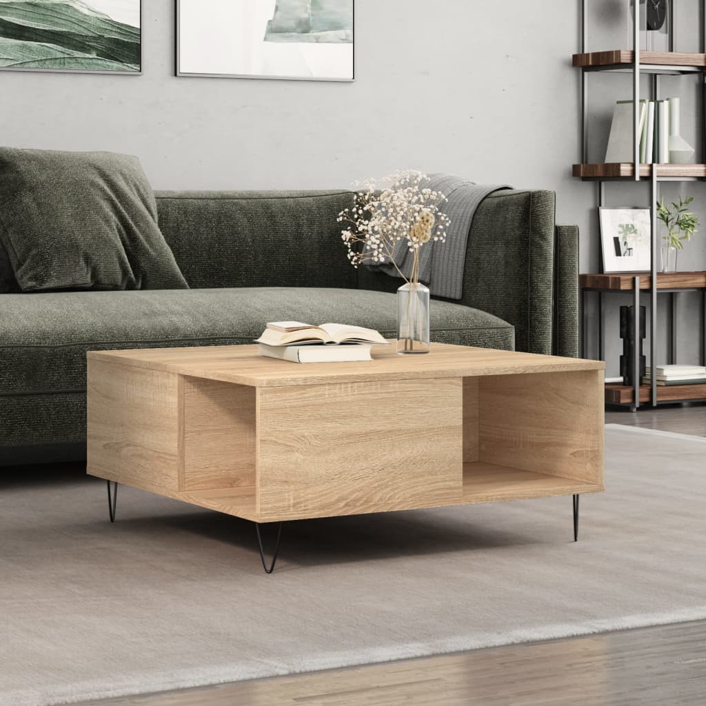 Coffee Table 80X80X36.5 Cm Engineered Wood