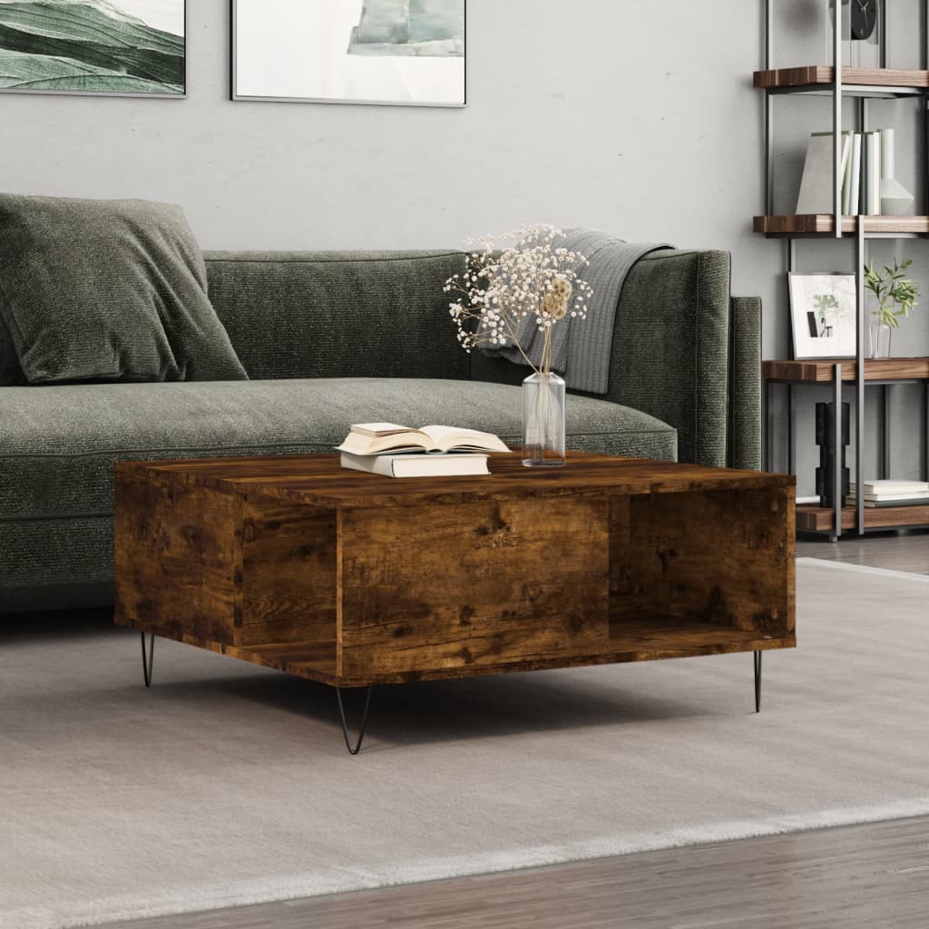 Coffee Table 80X80X36.5 Cm Engineered Wood