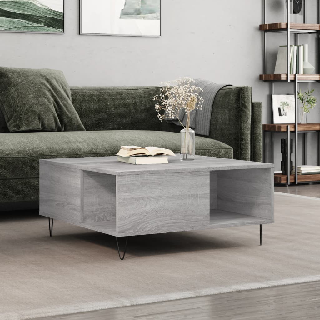 Coffee Table 80X80X36.5 Cm Engineered Wood