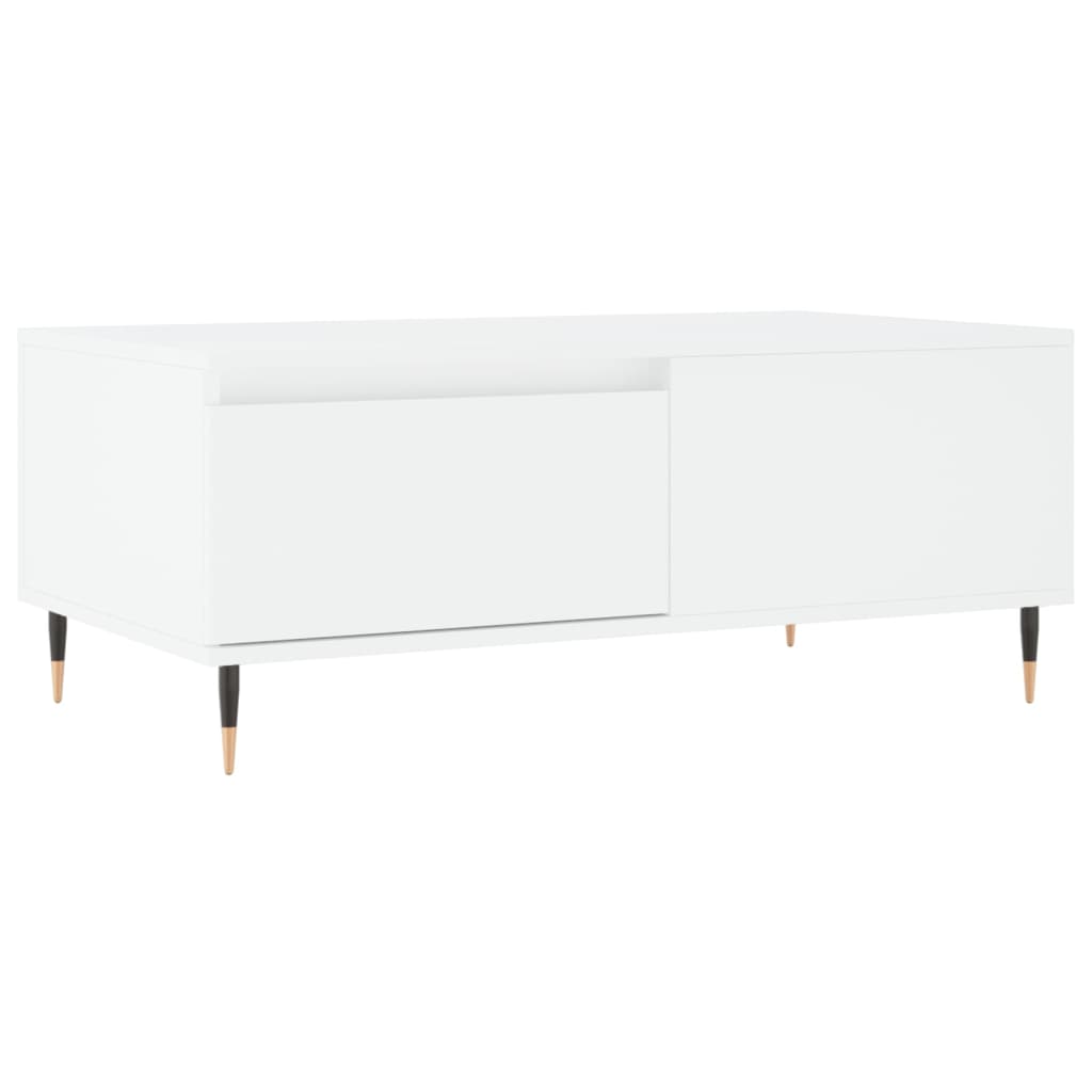 Coffee Table White Drawer Modern Living Room 90x50x36cm black Engineered wood 90