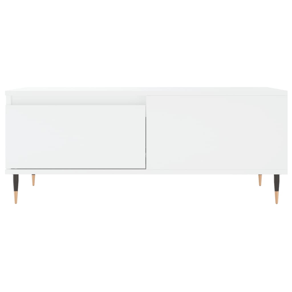Coffee Table White Drawer Modern Living Room 90x50x36cm black Engineered wood 90