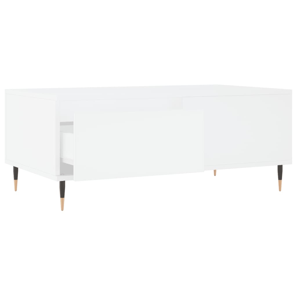 Coffee Table White Drawer Modern Living Room 90x50x36cm black Engineered wood 90