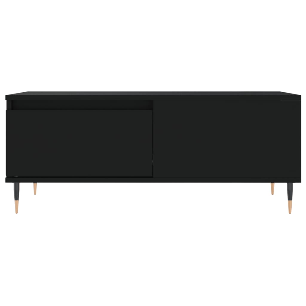 Coffee Table White Drawer Modern Living Room 90X50X36Cm Black Engineered Wood 90