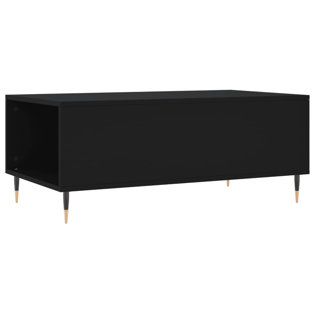 Coffee Table White Drawer Modern Living Room 90X50X36Cm Black Engineered Wood 90