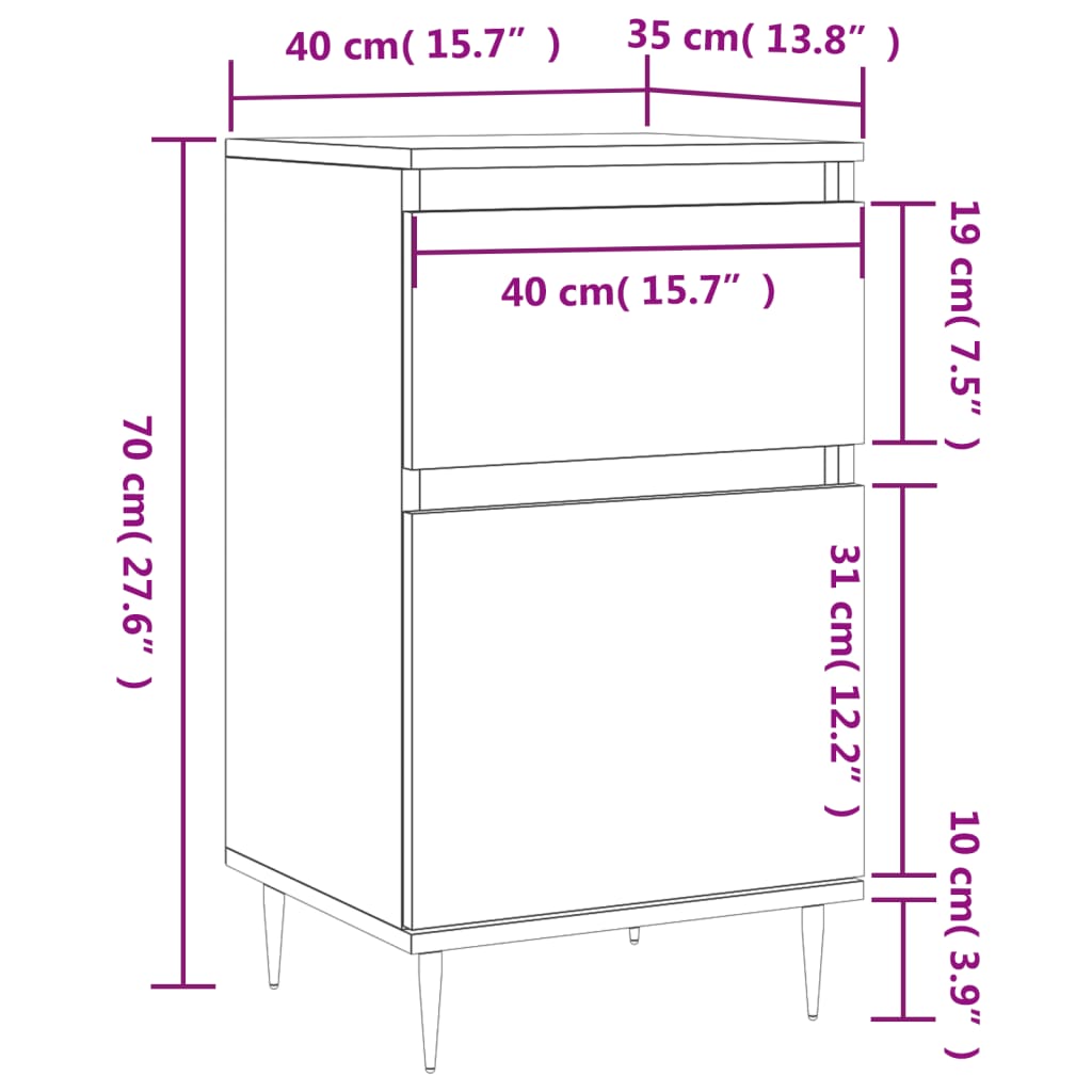 Sideboard 40X35X70 Cm Engineered Wood