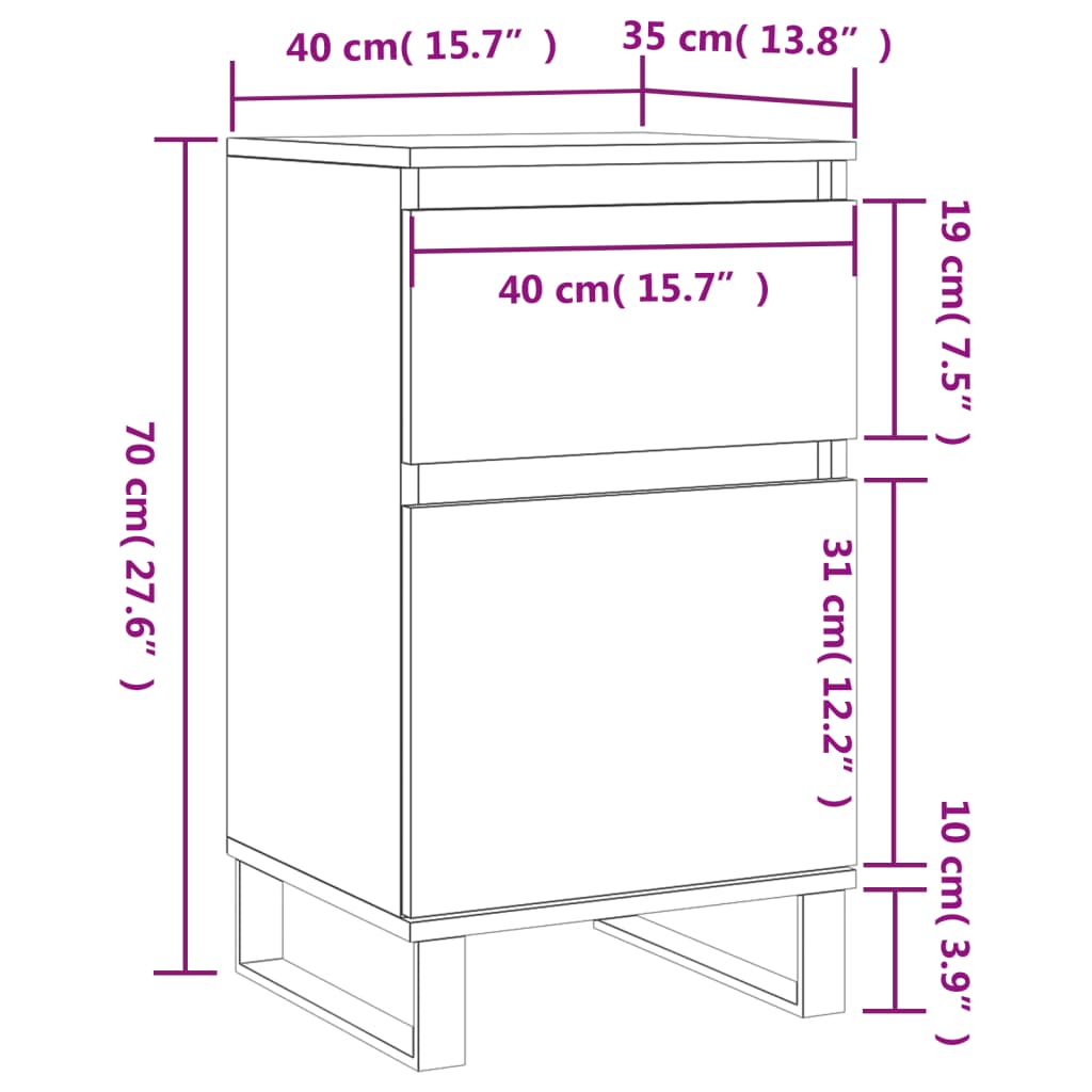Sideboard 40X35X70 Cm Engineered Wood