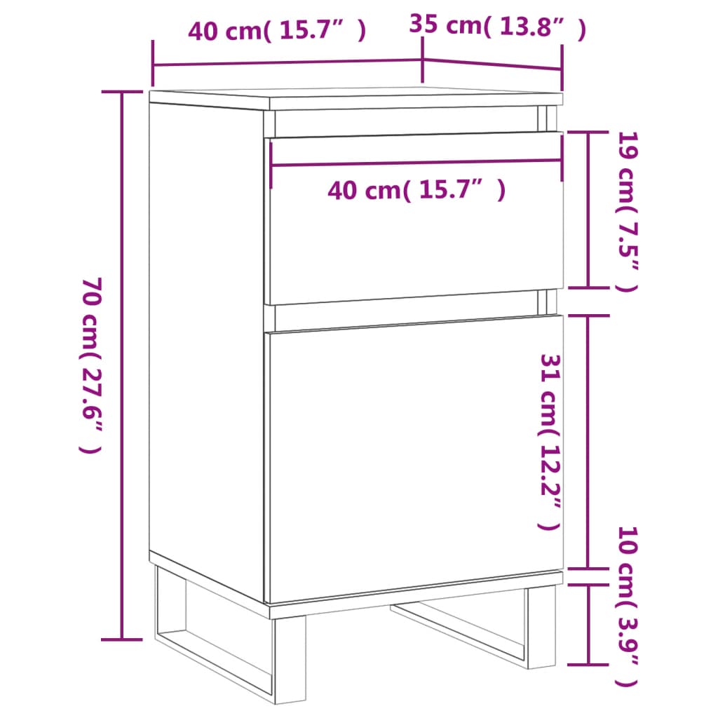 Sideboard 40X35X70 Cm Engineered Wood