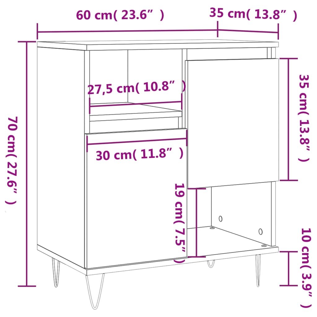 Sideboard 60X35X70 Cm Engineered Wood