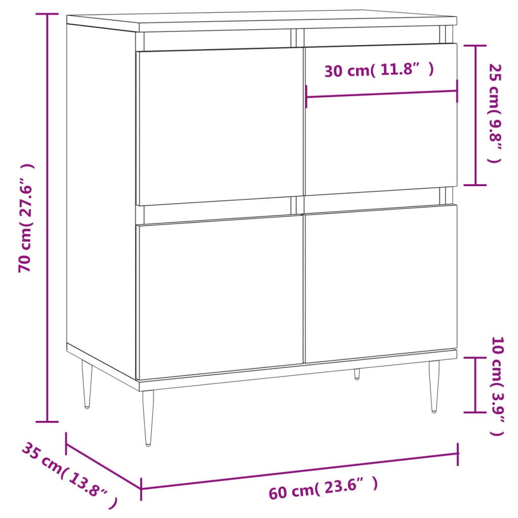 Sideboard 60X35X70 Cm Engineered Wood