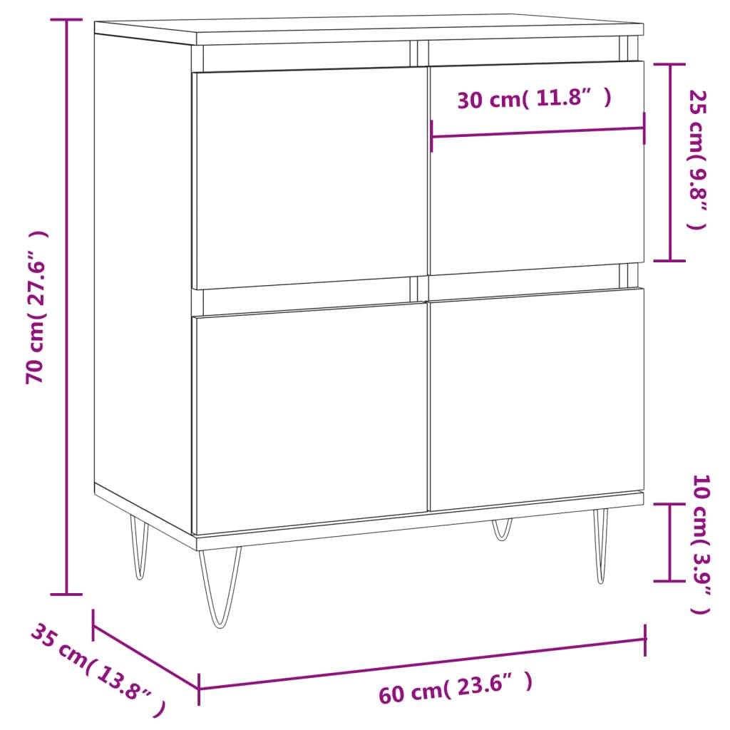 Sideboard 60X35X70 Cm Engineered Wood