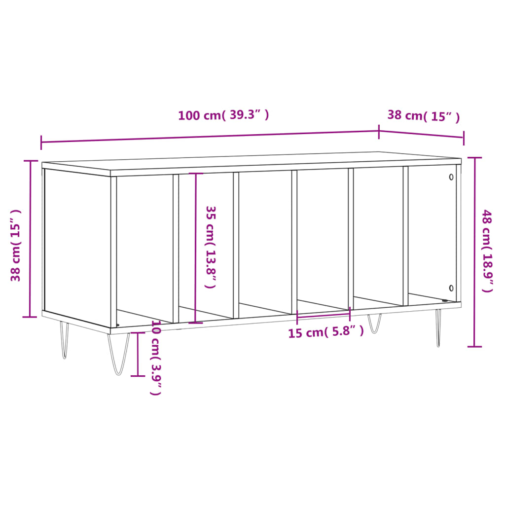 Record Cabinet | | Engineered Wood, Iron