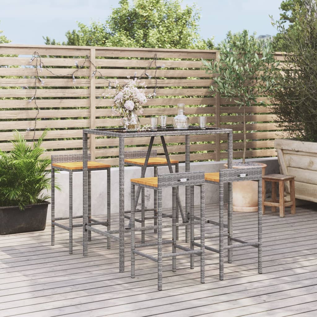 Garden Bar Set | | Pe Rattan | Footrest | Garden Bar Set