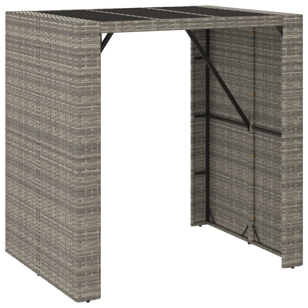 5 Piece Garden Bar Set Poly Rattan& Solid Wood Acacia