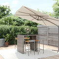 5 Piece Garden Bar Set Poly Rattan& Solid Wood Acacia