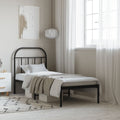 Bed Frame White Metal Single 90X190Cm Headboard No Mattress Heavy Duty Black 196