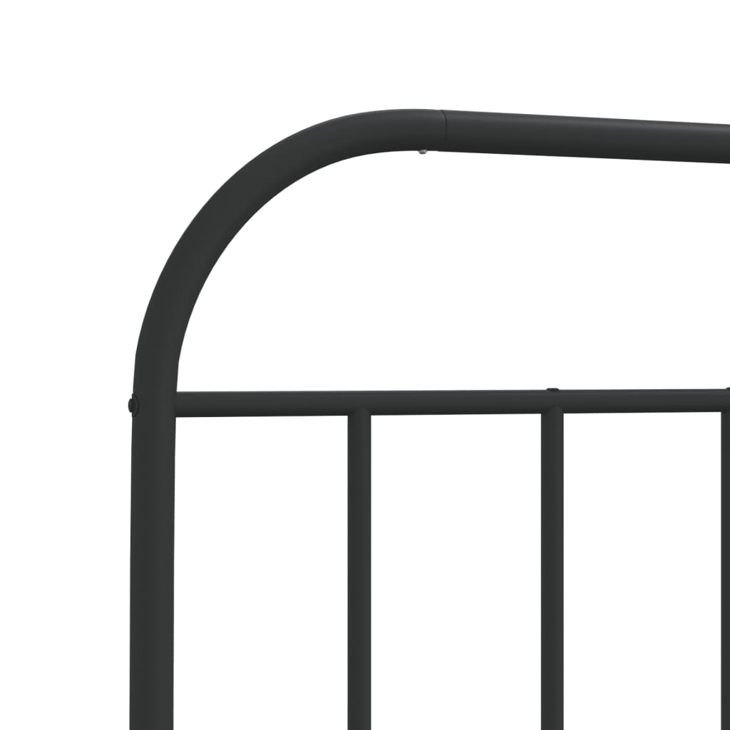 Bed Frame White Metal Single 90X190Cm Headboard No Mattress Heavy Duty Black 196