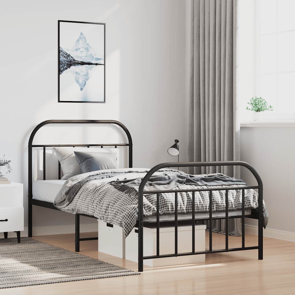 Metal Bed Frame Without Mattress 90X190Cm