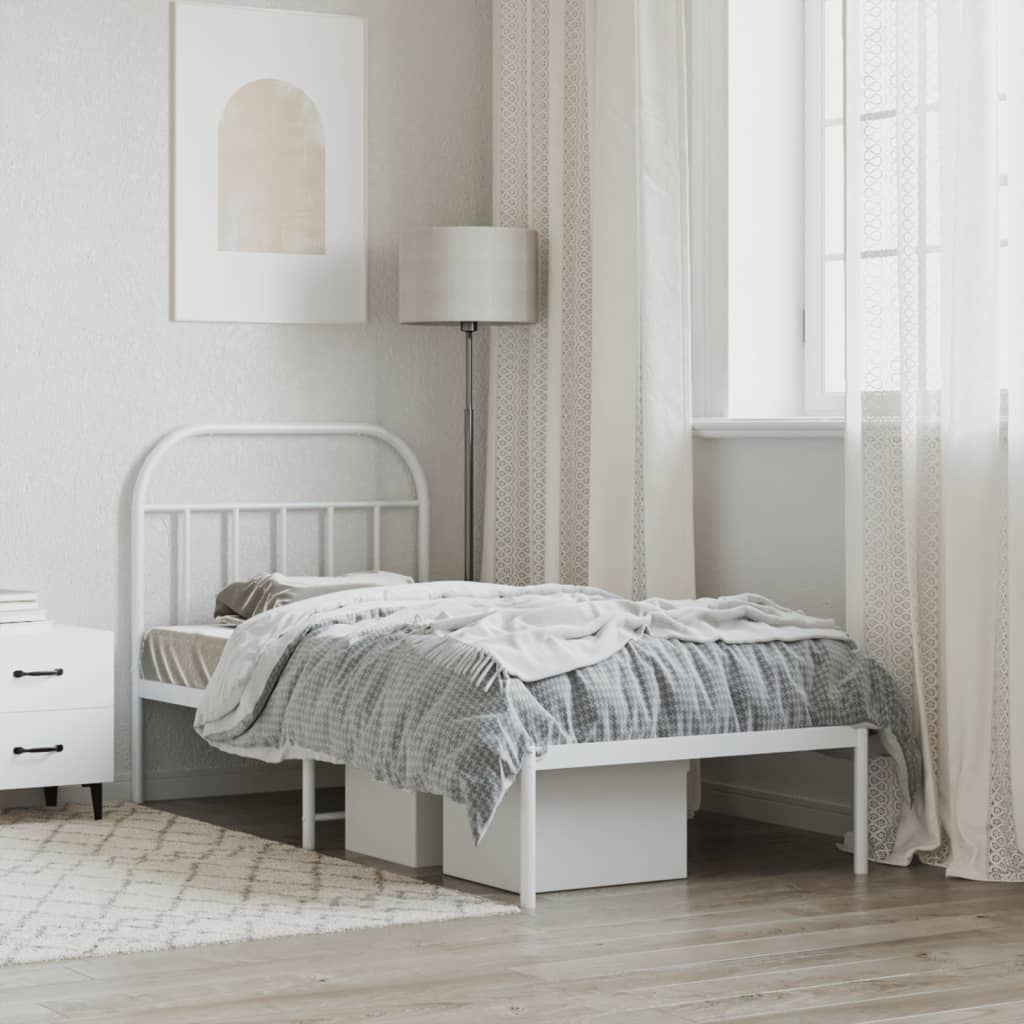 Metal Bed Frame Without Mattress 90X190Cm