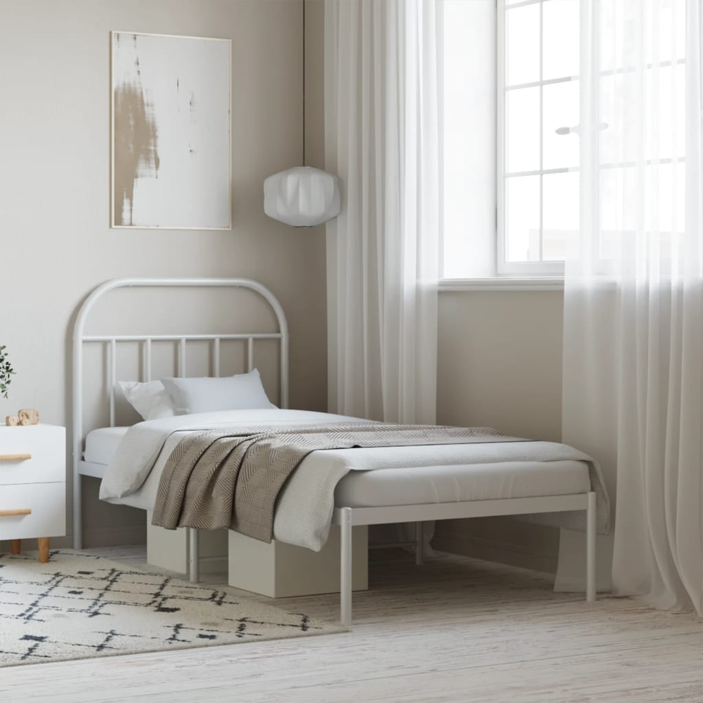 Metal Bed Frame Without Mattress 90X190Cm