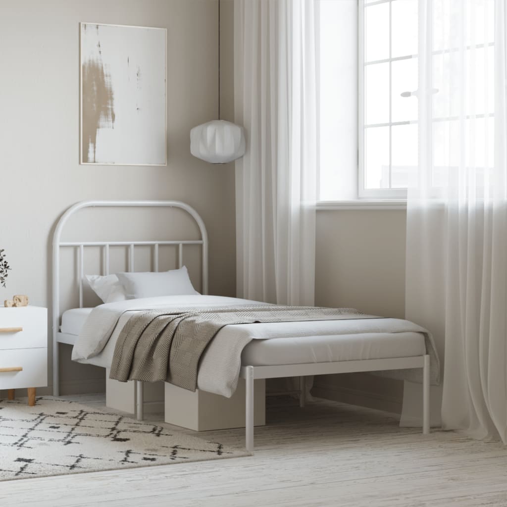 Metal Bed Frame Without Mattress 90X190Cm