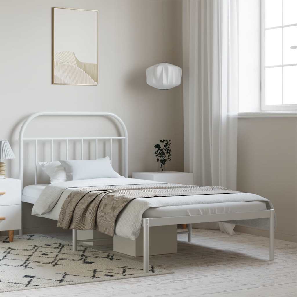 Metal Bed Frame Without Mattress 90X190Cm