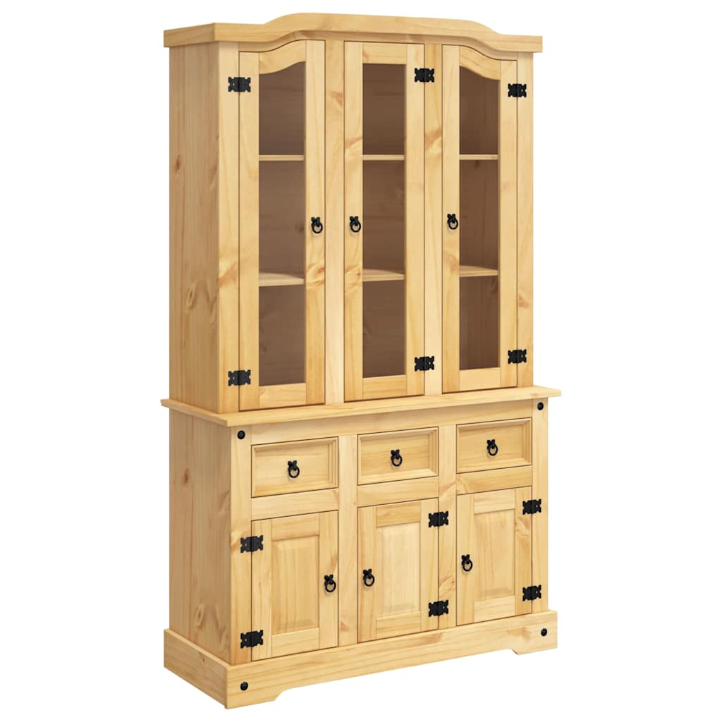 Sideboard Highboard Corona 112X43X196 Cm Solid Wood Mexican Pine white brown 112