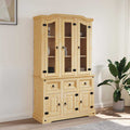Sideboard Highboard Corona 112X43X196 Cm Solid Wood Mexican Pine White Brown 112