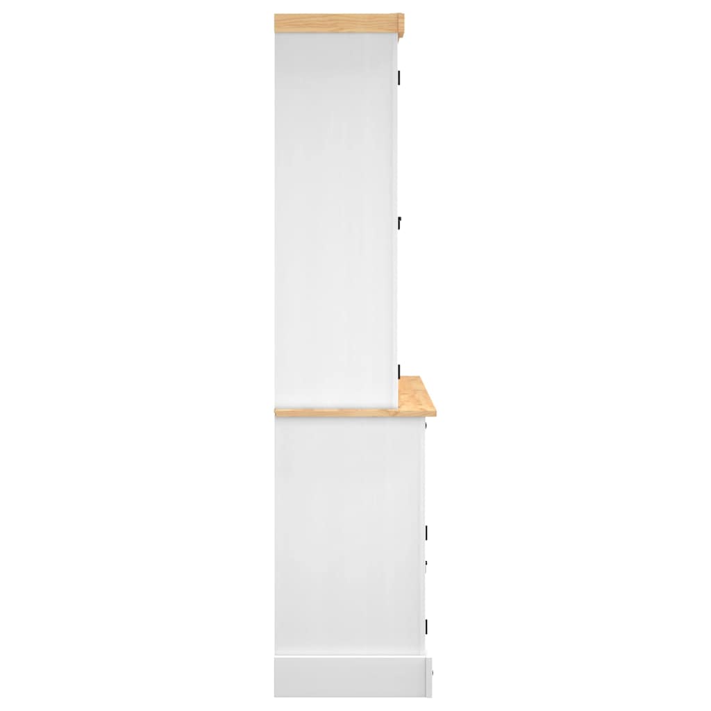 Sideboard Highboard Corona 112X43X196 Cm Solid Wood Mexican Pine White Brown 112