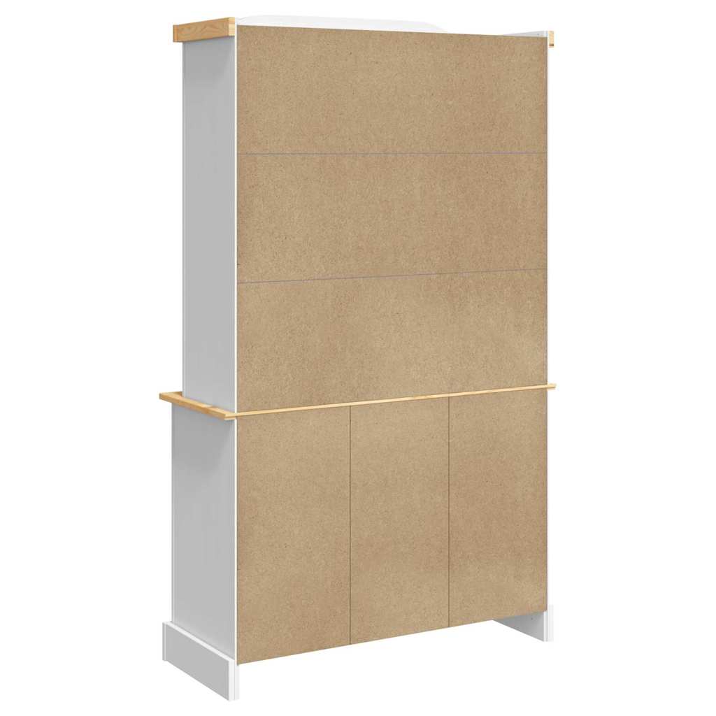 Sideboard Highboard Corona 112X43X196 Cm Solid Wood Mexican Pine White Brown 112