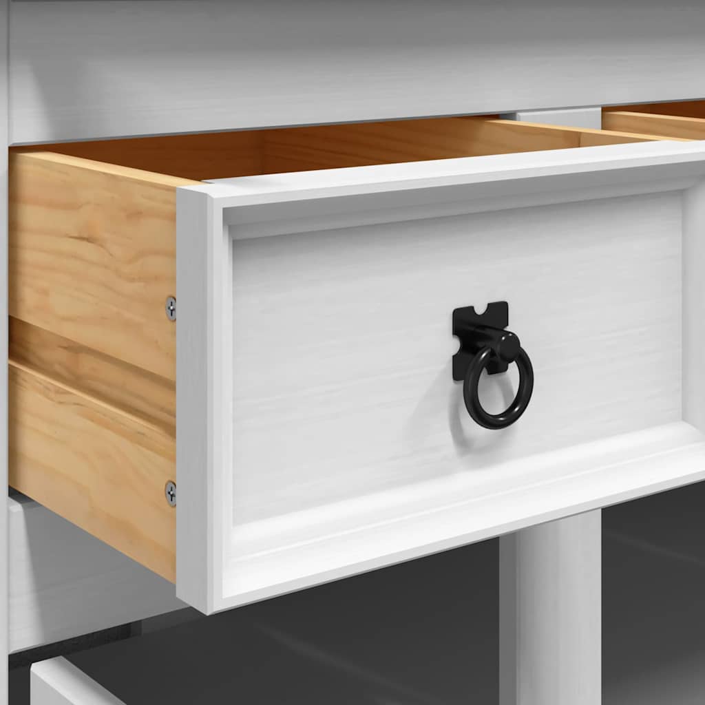 Sideboard Highboard Corona 112X43X196 Cm Solid Wood Mexican Pine white brown 112