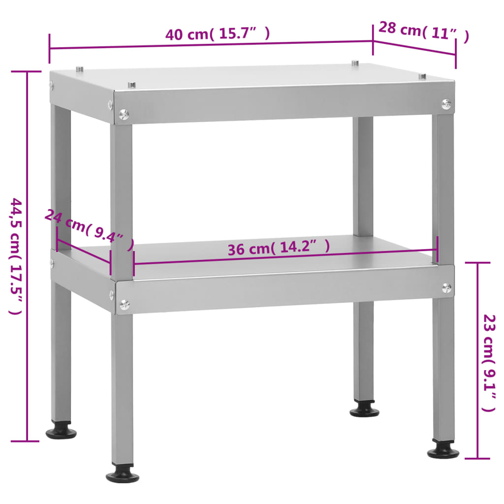 Outdoor Grills BBQ Pizza Oven Table Smoker Stand Prep Workstation Steel 40 cm