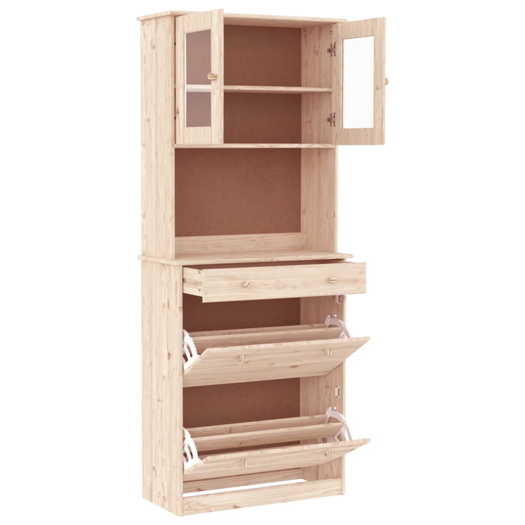 Highboard Alta 77X35X188 Cm Solid Wood Pine