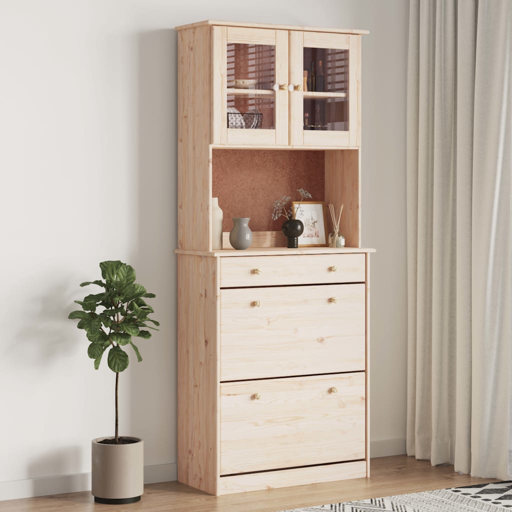 Highboard Alta 77X35X188 Cm Solid Wood Pine