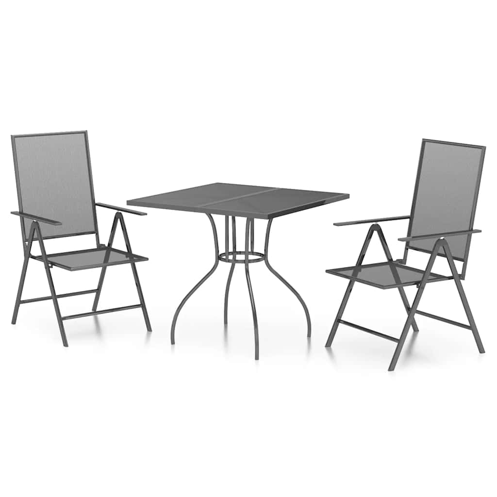 Outdoor Furniture Set 5 Piece Garden Dining Anthracite Steel 110 Cm Adjustable