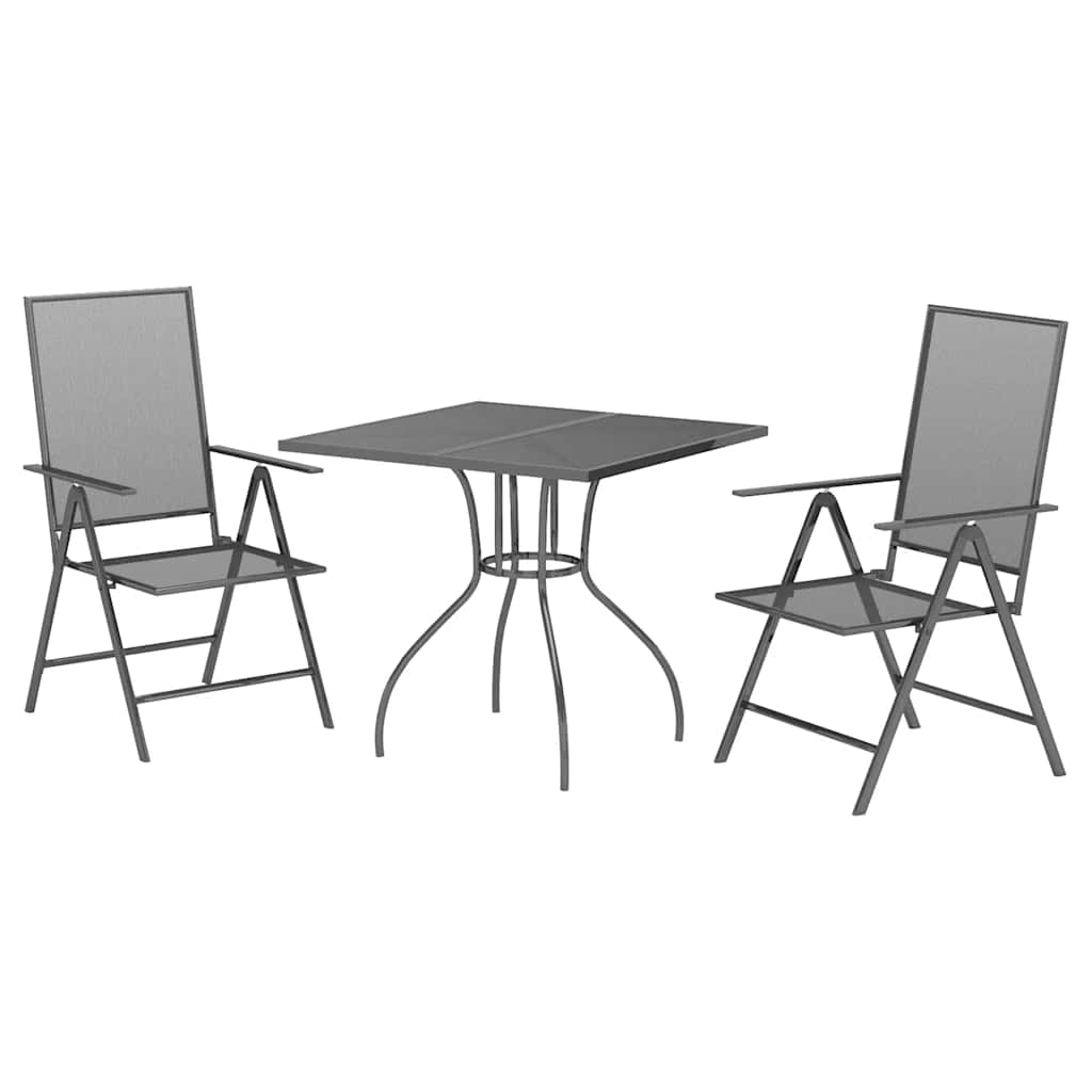 Outdoor Furniture Set 5 Piece Garden Dining Anthracite Steel 110 Cm Adjustable