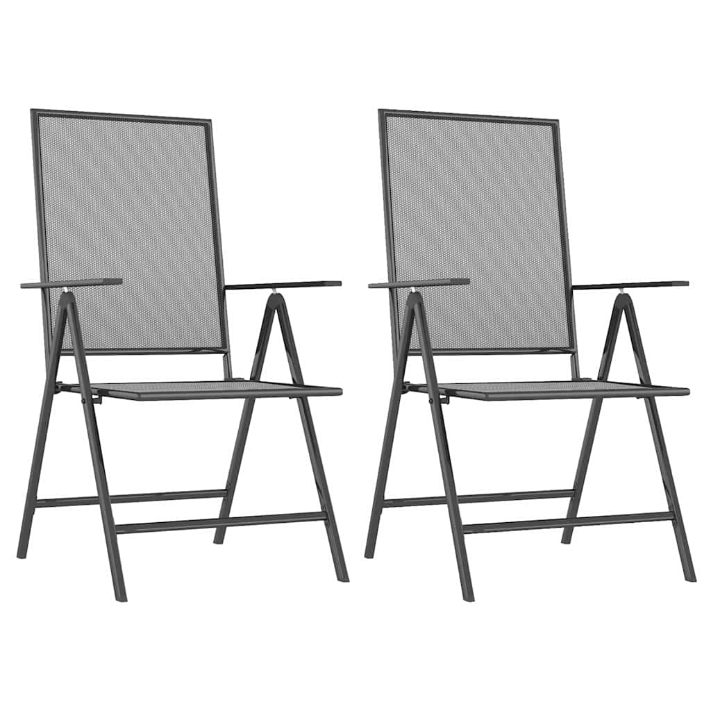 Outdoor Furniture Set 5 Piece Garden Dining Anthracite Steel 110 Cm Adjustable
