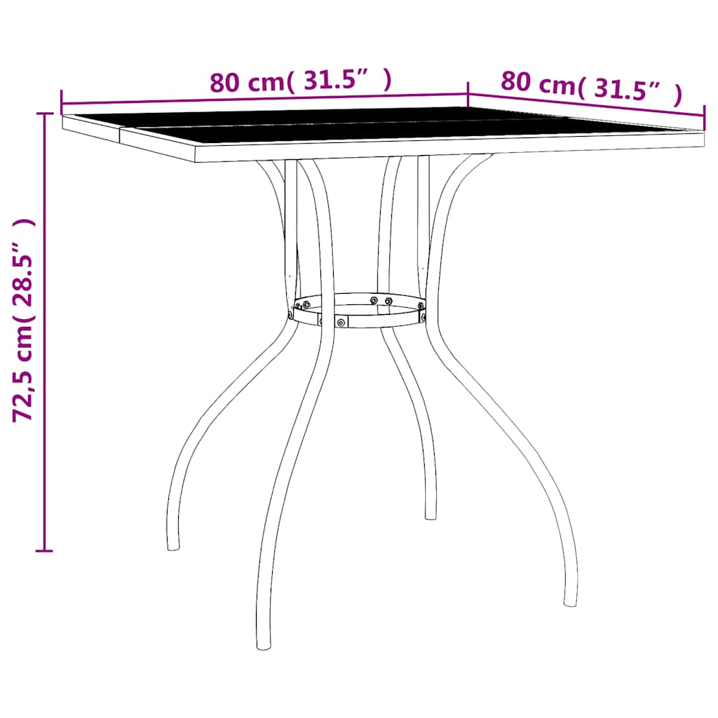 Outdoor Furniture Set 5 Piece Garden Dining Anthracite Steel 110 Cm Adjustable