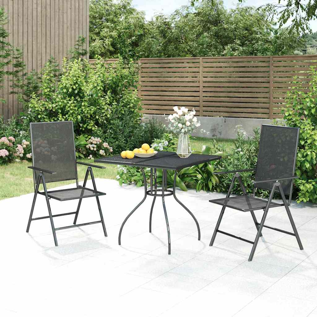 Outdoor Furniture Set 5 Piece Garden Dining Anthracite Steel 110 Cm Adjustable