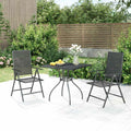 Outdoor Furniture Set 5 Piece Garden Dining Anthracite Steel 110 Cm Adjustable