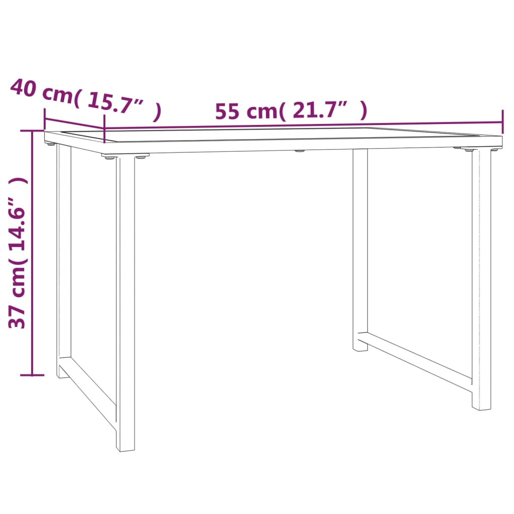 Garden Table Anthracite 55X40X37 Cm Steel