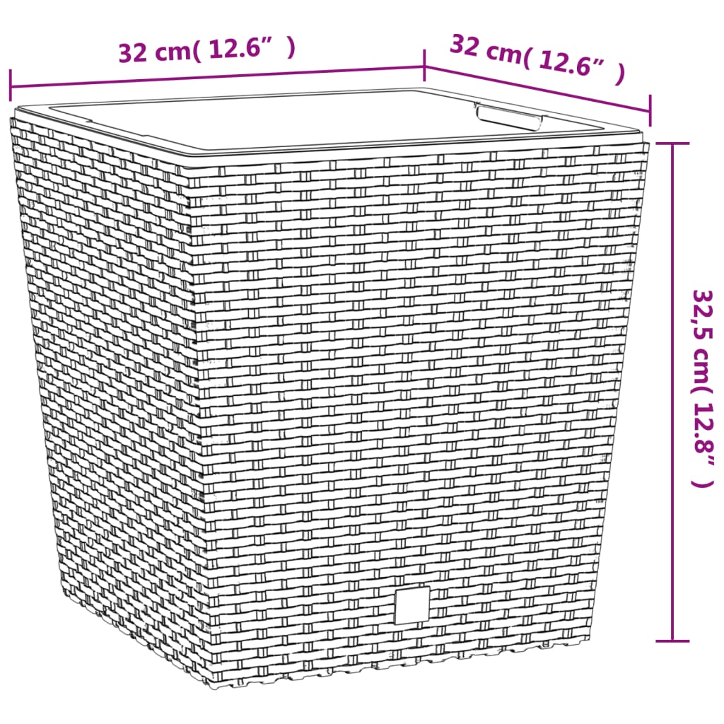 Planter With Removable Inner 21 / Pp Rattan