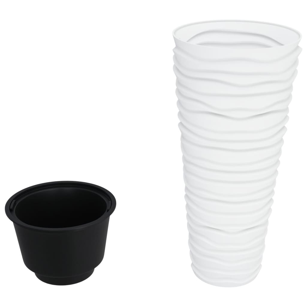 Planter With Removable Inner 18/ Pp Grooved Look