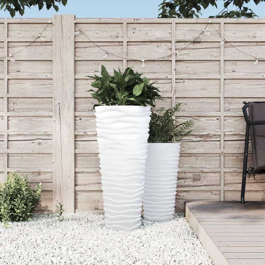 Planter With Removable Inner 18/ Pp Grooved Look