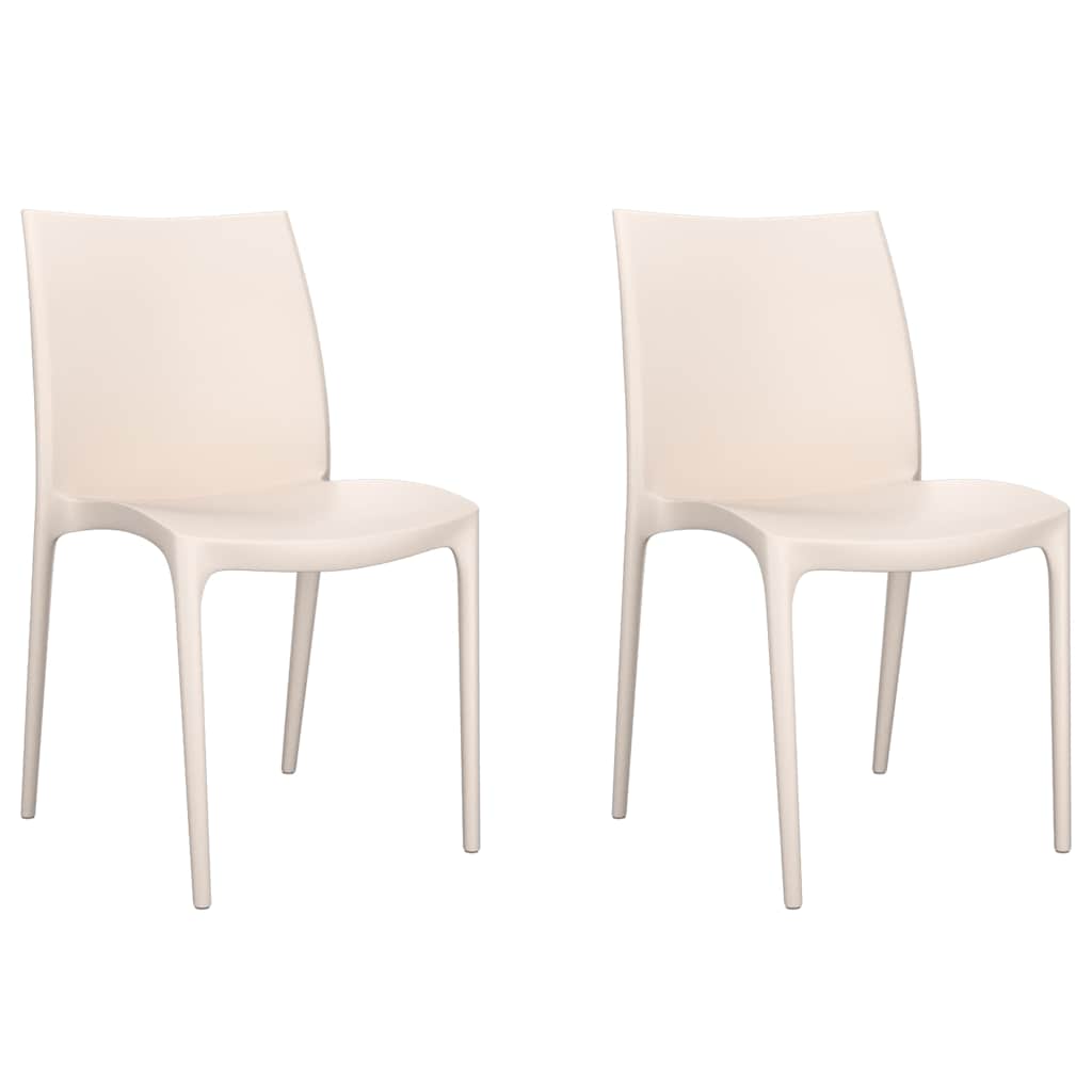 Outdoor Chair Garden Chairs 2 Pcs 50X46X80 Cm Polypropylene cream white 50 cm