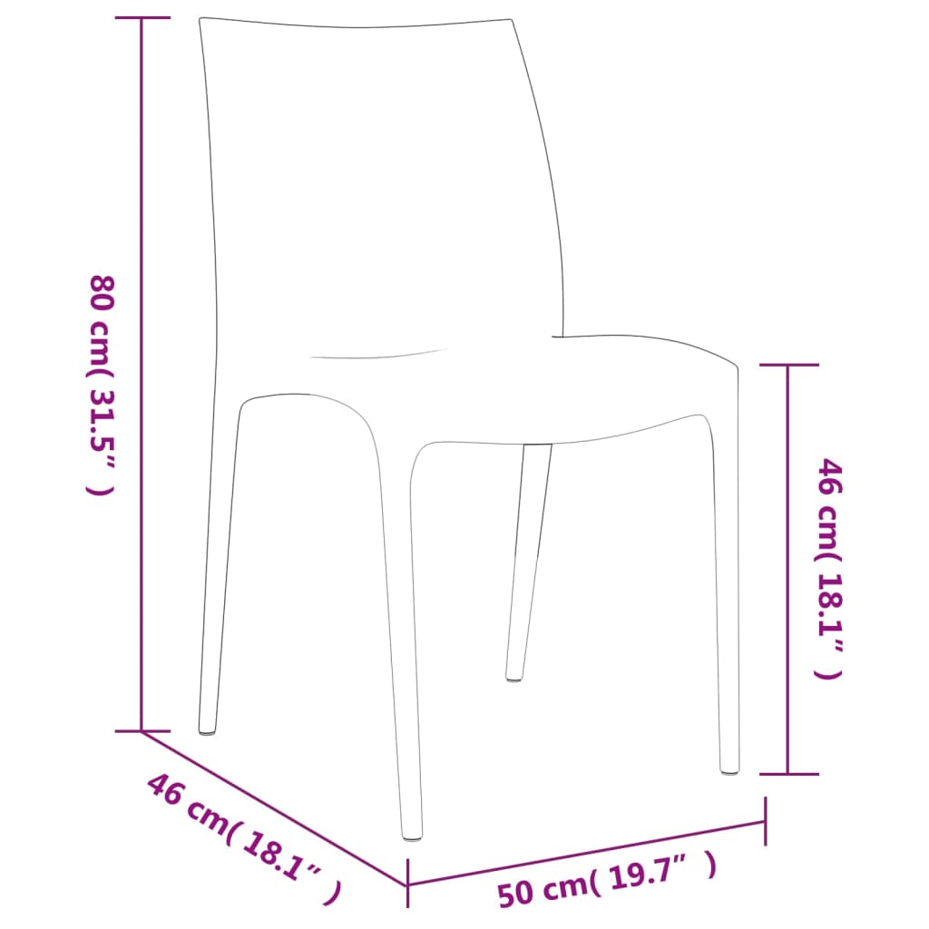Garden Chairs 2 Pcs 50X46X80 Cm Polypropylene