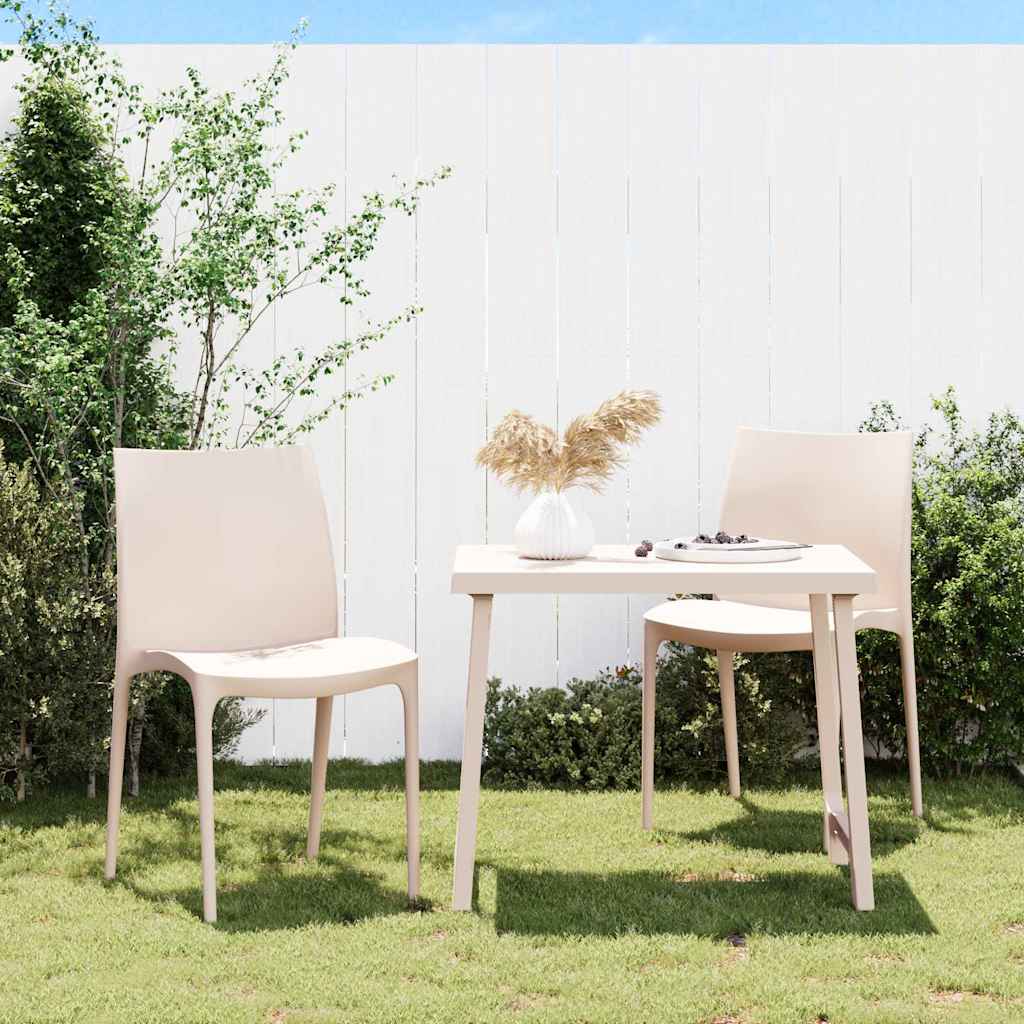 Outdoor Chair Garden Chairs 2 Pcs 50X46X80 Cm Polypropylene cream white 50 cm