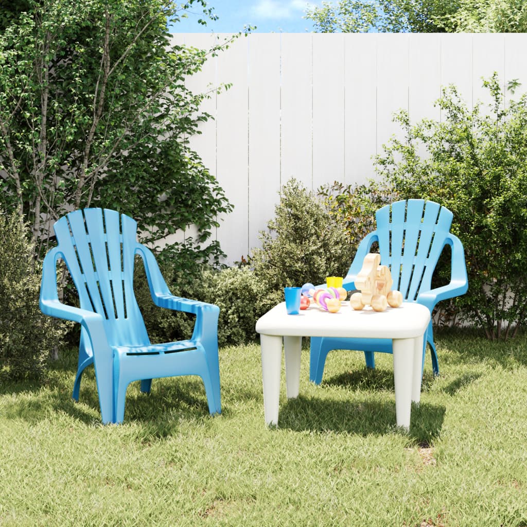 Garden Chairs 2 Pcs For Children 37X34X44Cm Pp Wooden Look